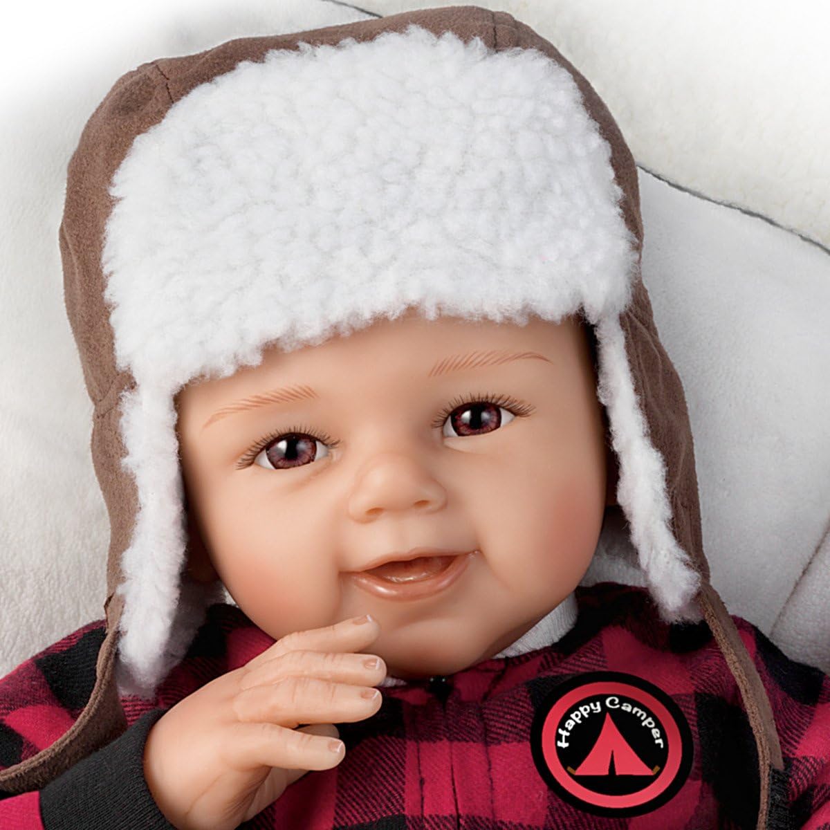 The Ashton-Drake Galleries So Truly Real Happy Camper Vinyl Baby Doll with Fleece Sleeping Bag