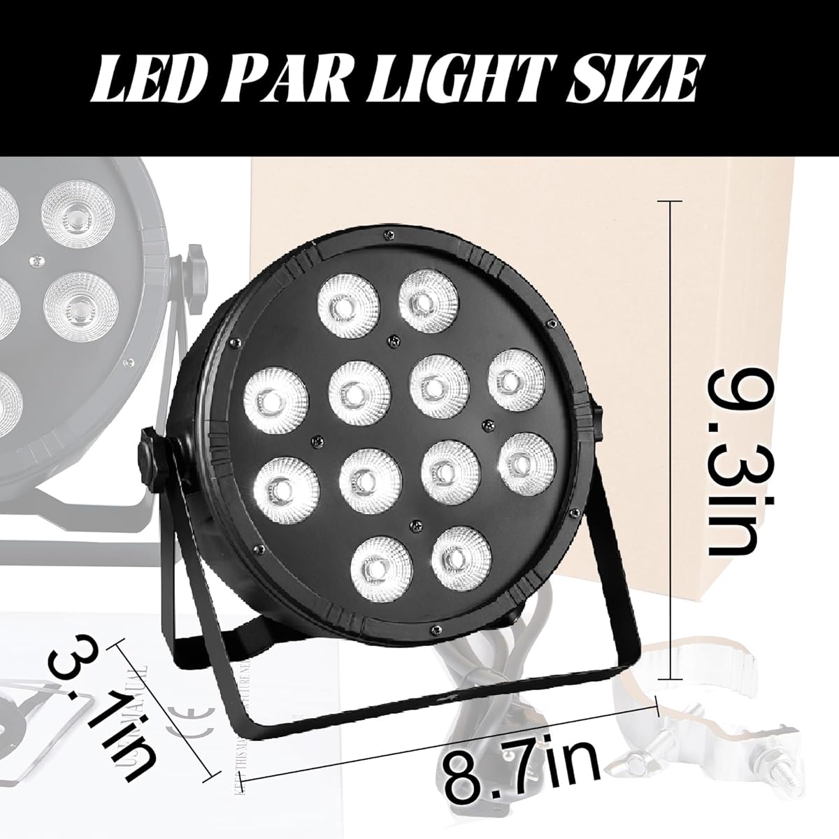 Par Lights for Stage Lighting 12 LED Par Can DJ Light RGBW Mixed Effect Sound Activation Fade Flash Strobe DMX Lighting for Event Party Show Wedding Festival Bar