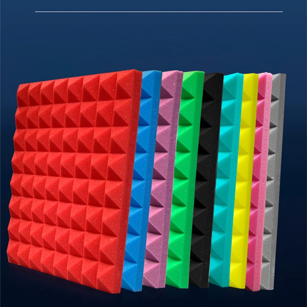 Self-adhesive sound absorbing panels, 50*50*5cm soundproof foam decorative wall stickers for living room, home studio, recording studio, 10 pieces (A 50*50*5CM) (C 50*50*5CM)