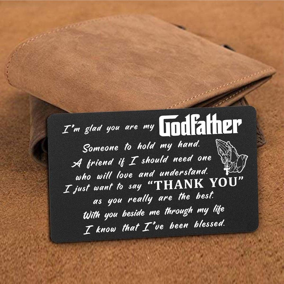 DEGASKEN The Godfather Father's Day Card - You Really Are the Best - Engraved Godfather Wallet Card Christmas Gift