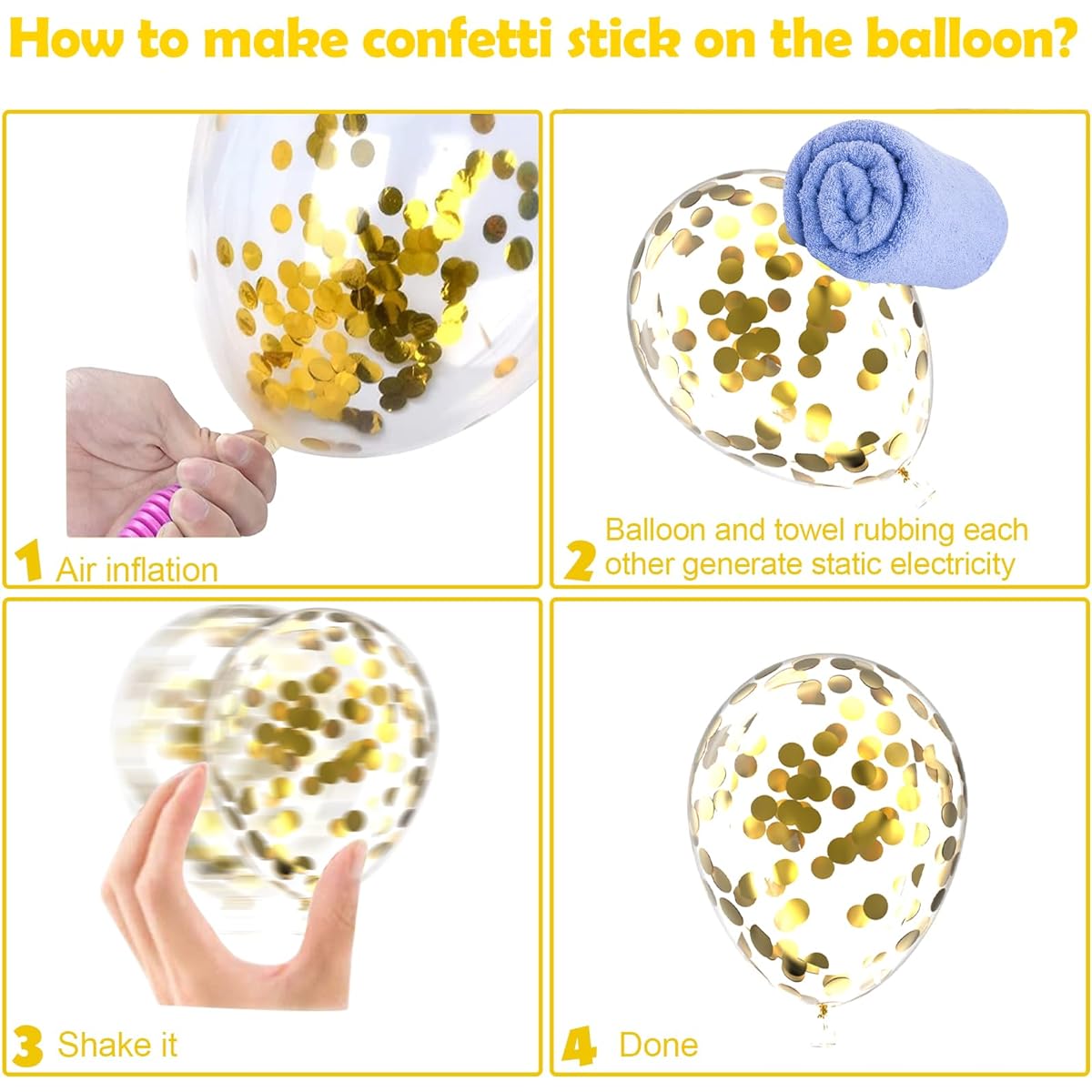 Green and gold balloons.