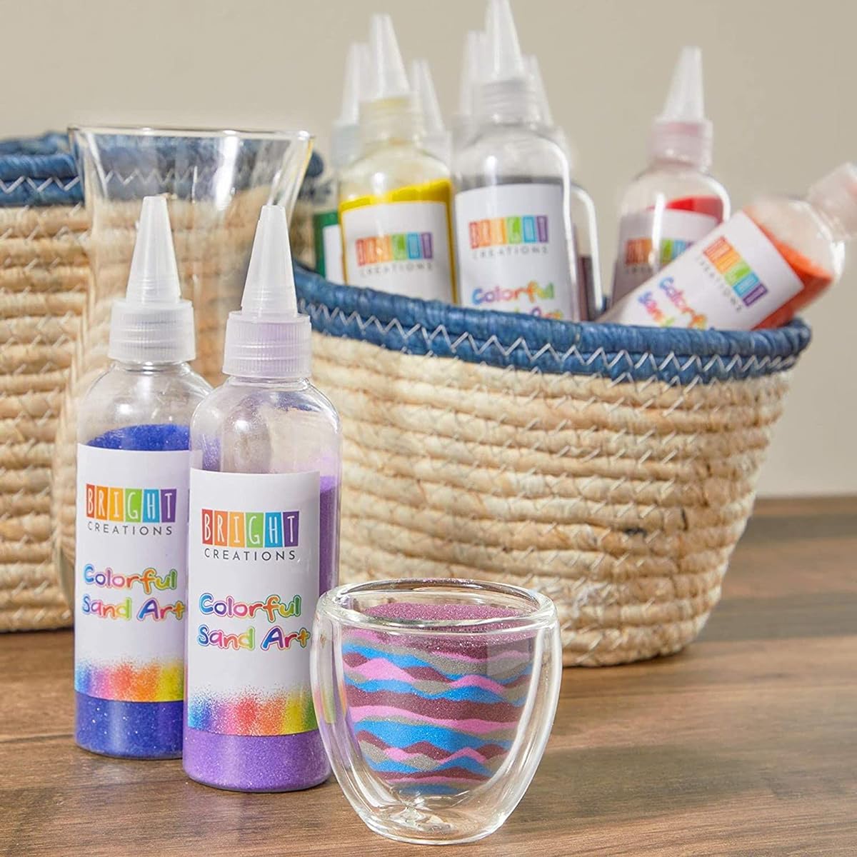 Bright Creations Colored Sand Bottles, Rainbow Colors (0.25 lbs, 10 Pack)