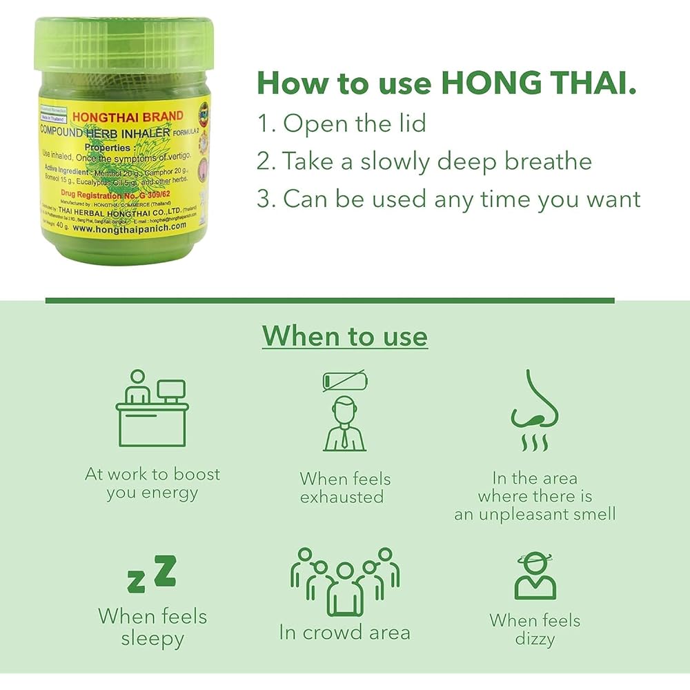 Hong Thai 12P. Very Famous Original Thai Herbal Inhalant Massage @