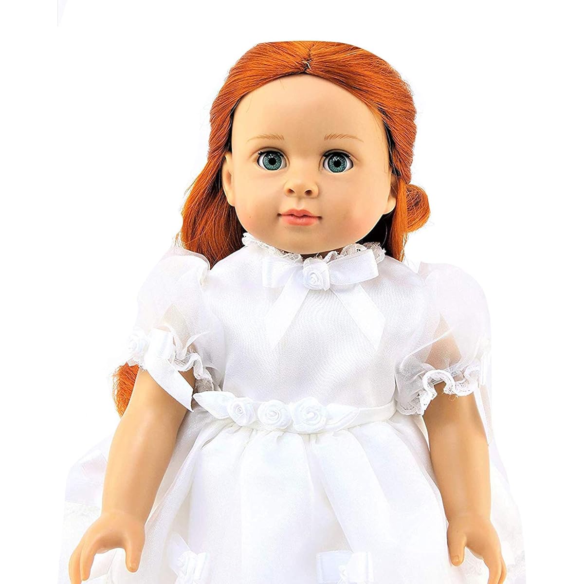 American Fashion World White Communion Dress with Flowers for 18" Dolls such as American Girl Dolls