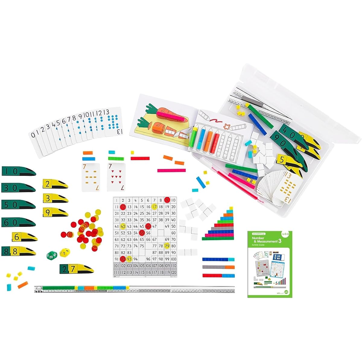 EDX Education Early Math101 to go - Ages 5-6 - Numbers and Measurements - Home Learning Kit for Kids - Homeschool Math Resources 25+ Guided Activities