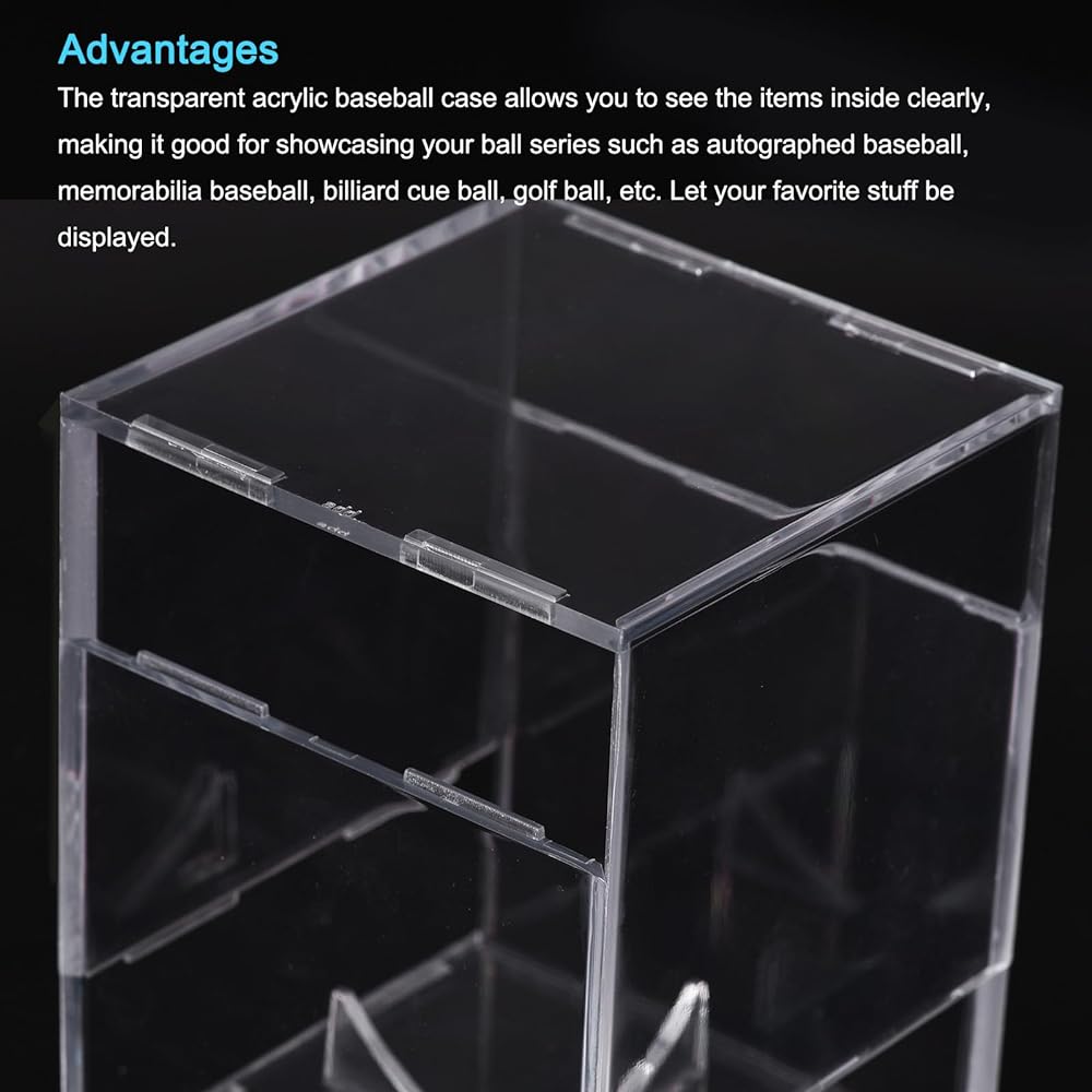 uxcell Baseball Display Case Autographed Baseball Case Display Clear Acrylic Display Case Baseball Storage Case for Memorabilia Baseball 3 Pieces