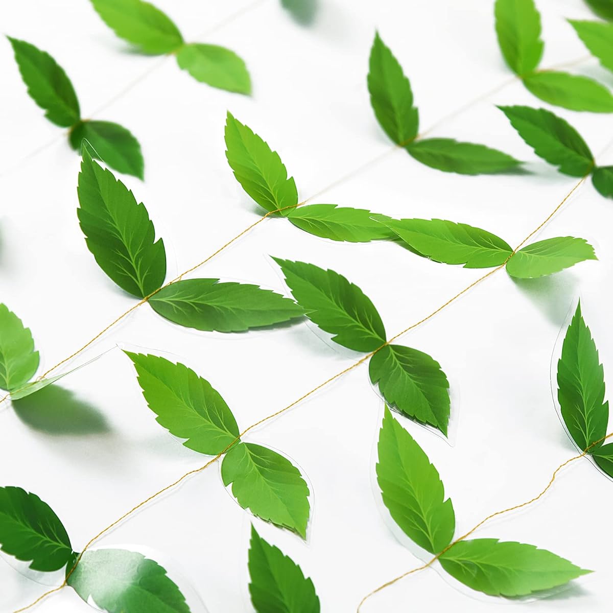 Spring Party Decorations Spring Leaves Garland Tender Green Leaf Garland Leaves Streamer Banner Spring Season Anniversary Green Party Decorations Birthday Baby Shower Wedding Engagement