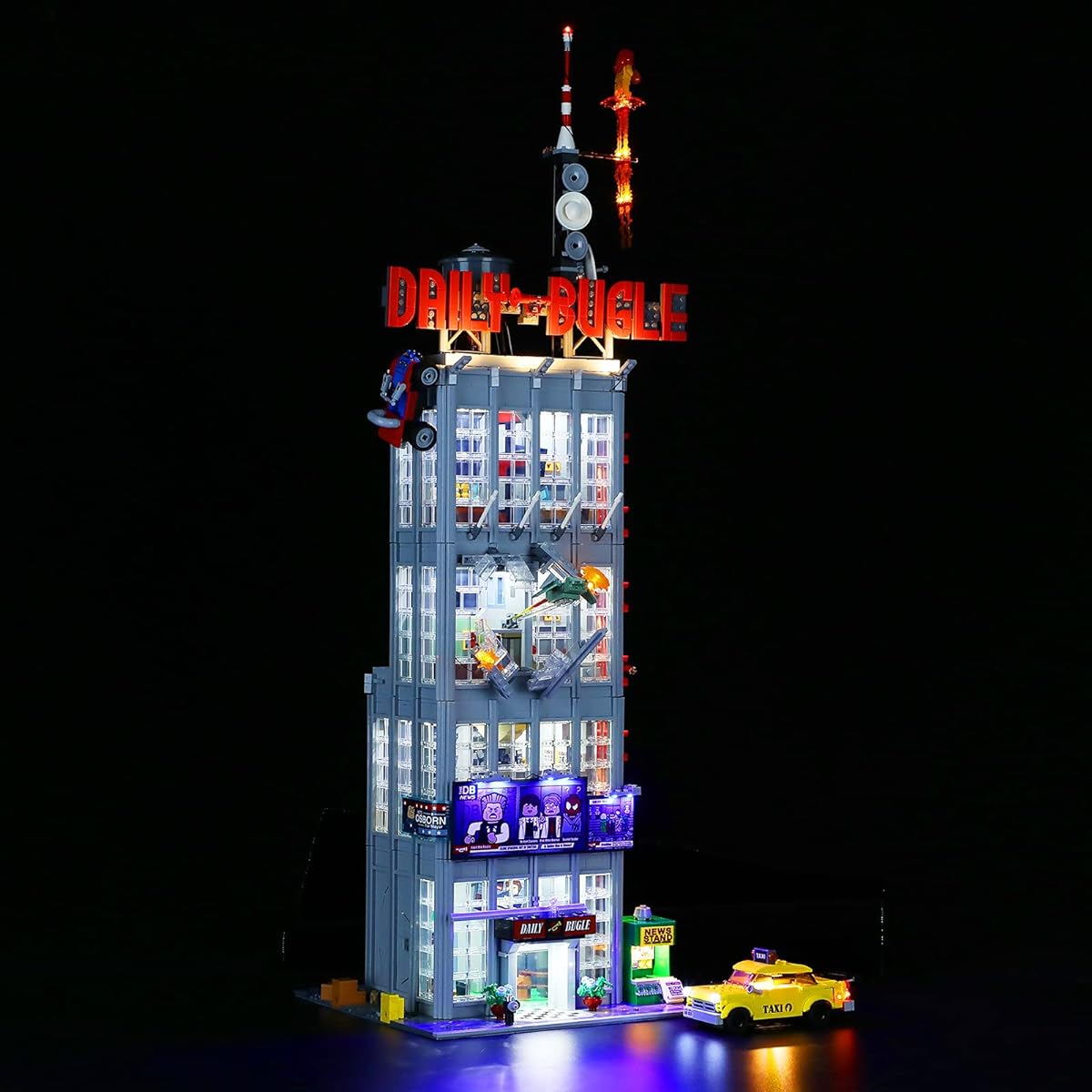 Lightailing LED Light Set for Daily Bugle Building Model with Remote Control - LED Light Kit for Lego 76178 (Not Included)
