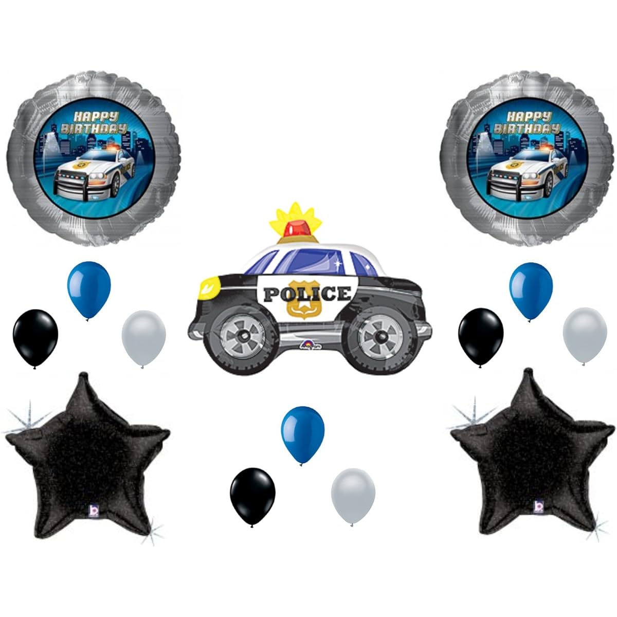 police car birthday balloon decoration supplies party police law paw patrol blue life