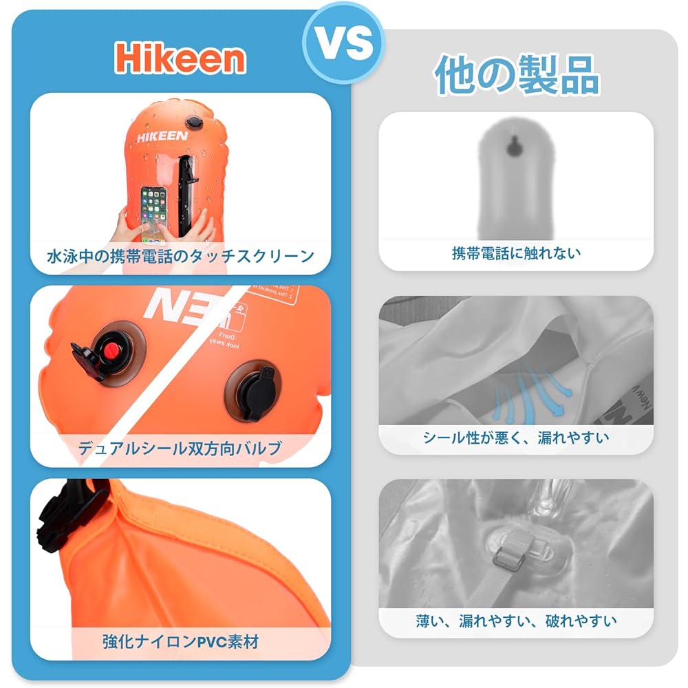 Hikeen Swim Buoy Pull Buoy Waterproof Visible Storage Space Adjustable Waist Belt Swim Safety Float Suitable for Various Locations Applicability Brighter Up Latest Design Stores Clothes Storage Triathlon Students Children Adults Beginners Easy to Use (St