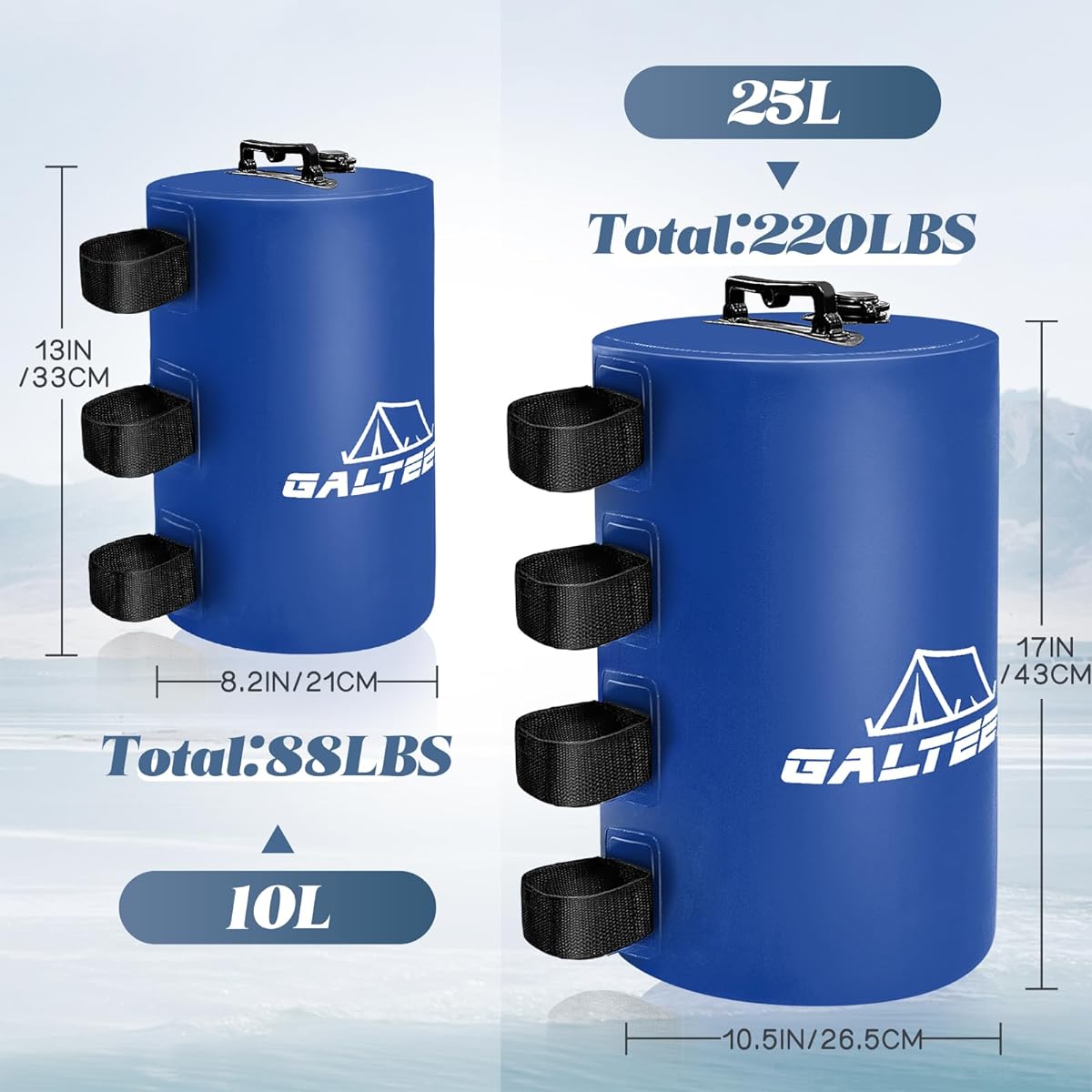 GALTEED Canopy Water Weight Bag 88 lbs Water Tent Weights Set of 4 Leg Weights for Pop Up Canopy Canopy Tent Gazebo Blue