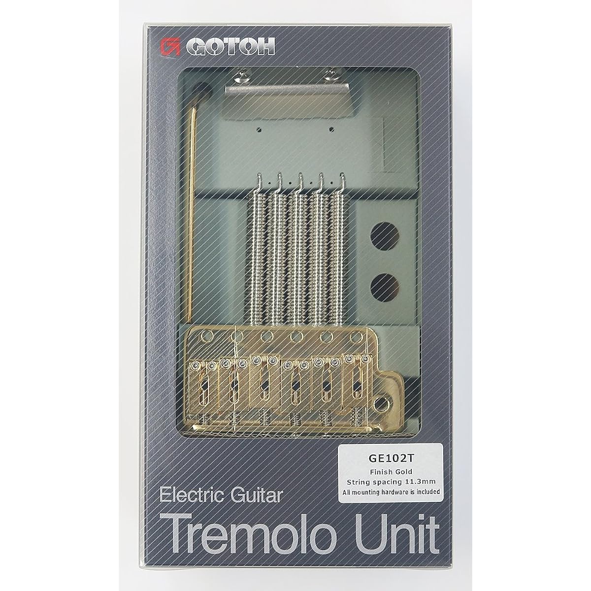 GOTOH synchronized tremolo unit, die-cast saddle, 11.3mm pitch, gold (PGE102TG) GE102TGG