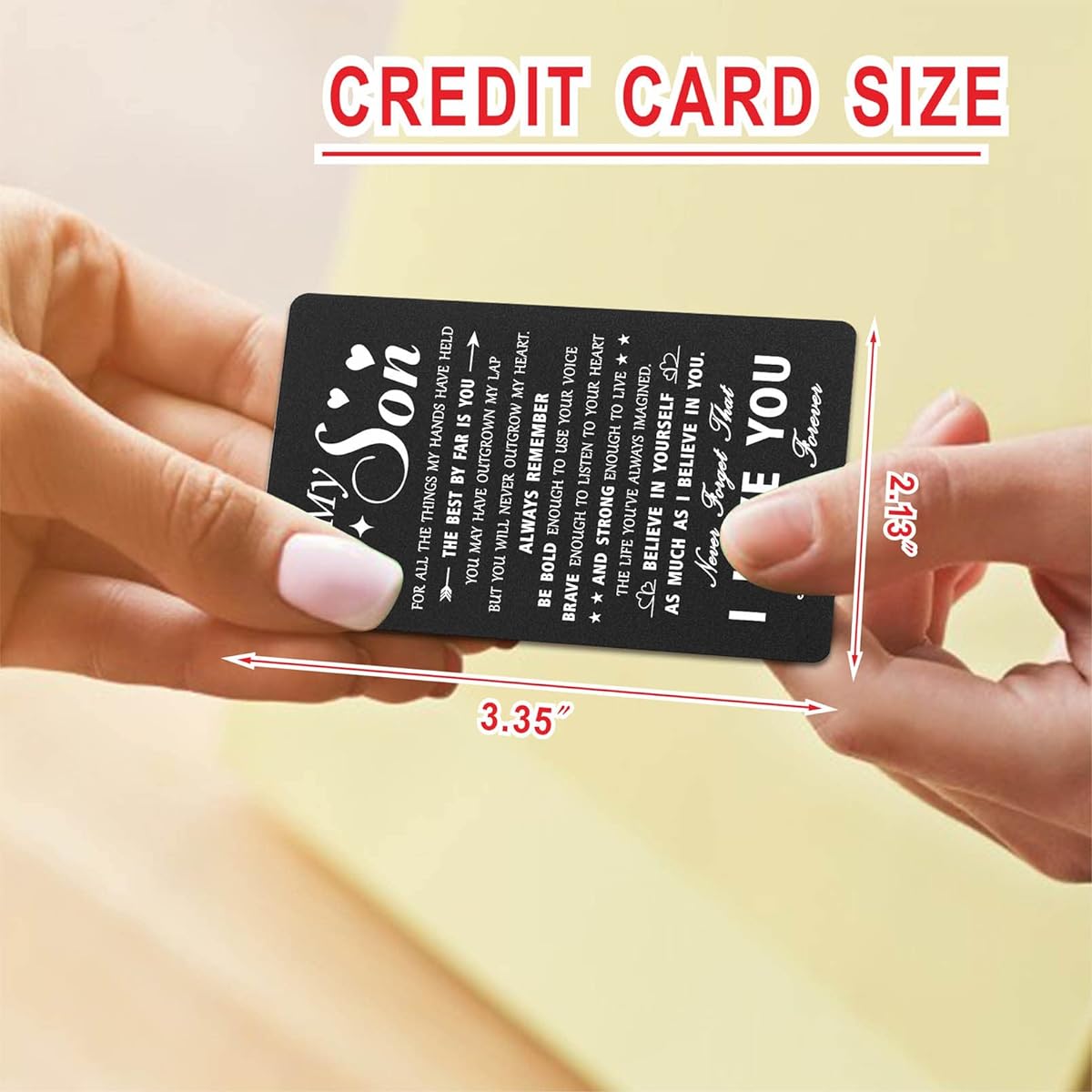 Mataly To My Son Wallet Insert Card Mom to Son Gift Mini Love Note Gift Son Birthday Graduation Gift