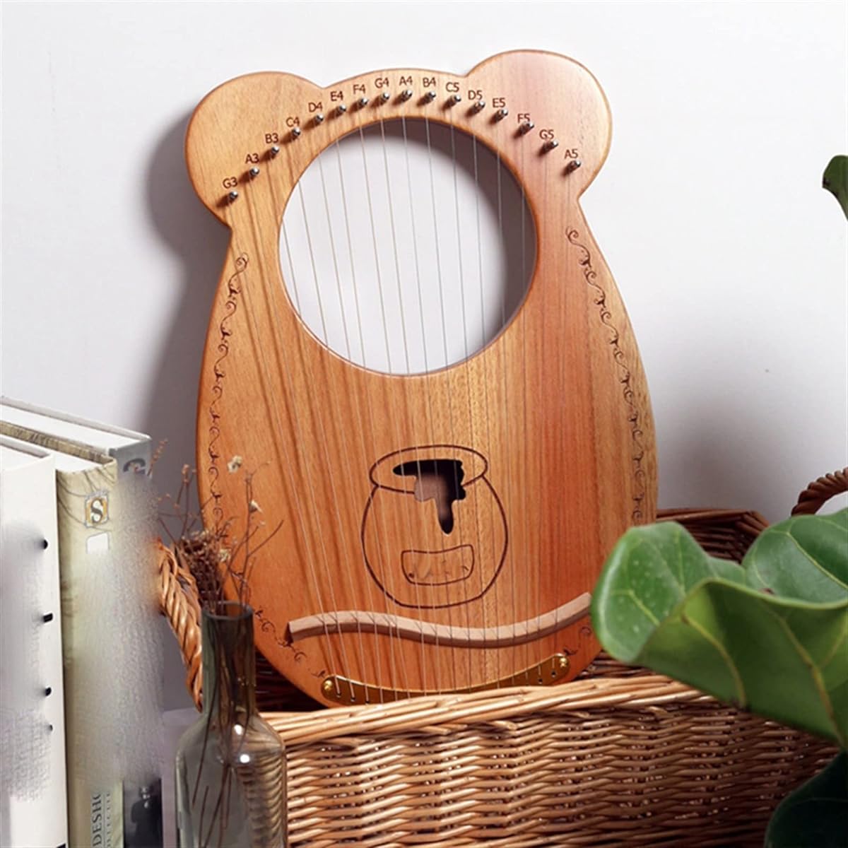 WowZza Harp 16 String Lyre Harp with Tuning Wrench Mini Portable Harp for Beginners and Adults