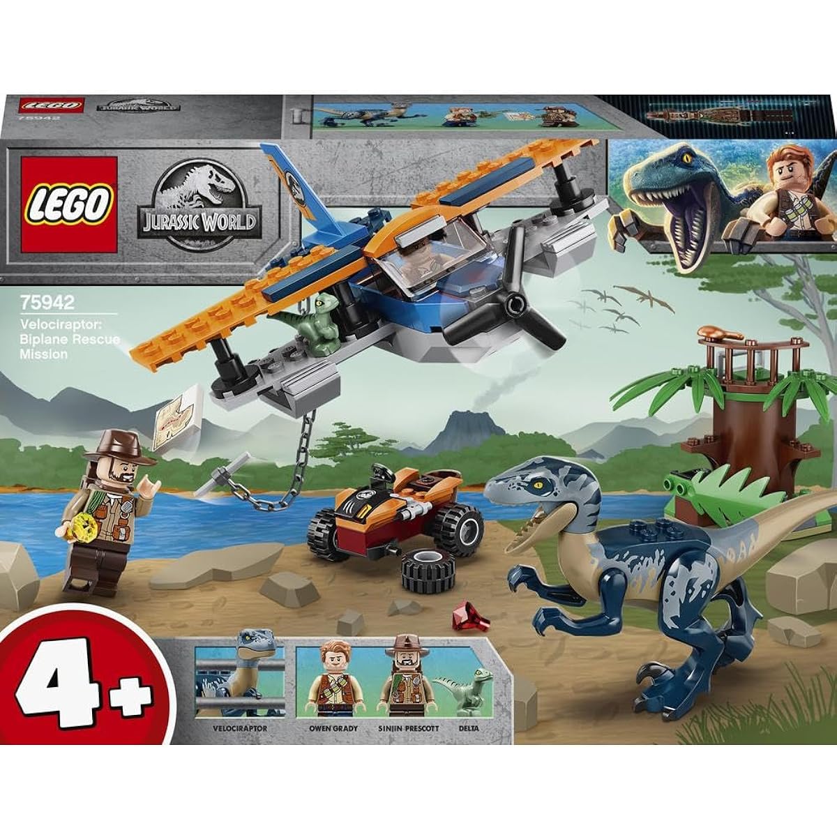 LEGO Jurassic World Velociraptor: Sky Rescue Mission 75942