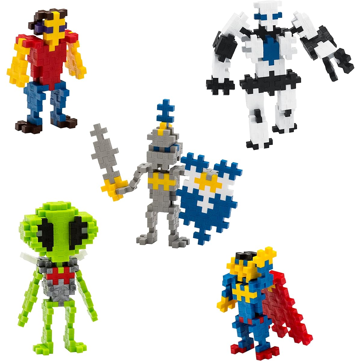PLUS PLUS - 5 Piece Figure Playset Set of 70 Tubes - Construction Construction Stem/Steam Toy Interlocking Mini Puzzle Blocks for Kids