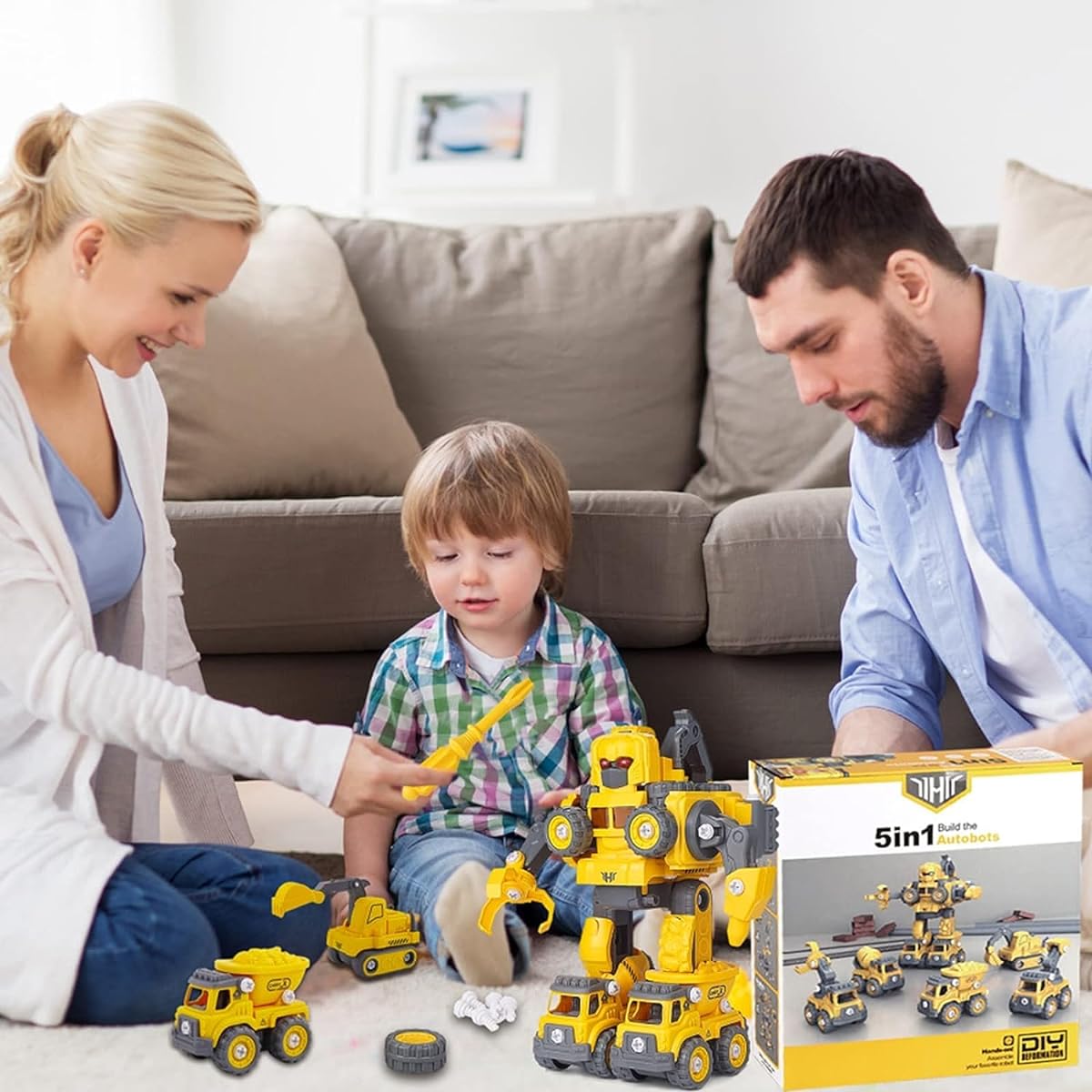 Tusivo 5-in-1 Transforming Robot Toy for Boys 5-7 Disassembly Car Boys Assembly Toy with Easy DIY Assembly Function and Educational STEM Toys as a Gift for Kids