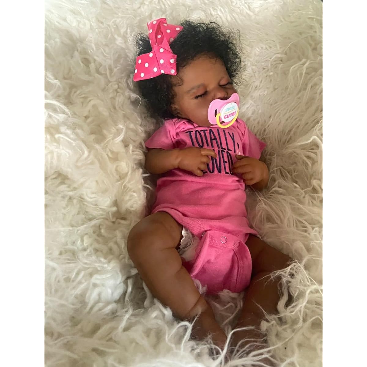 Pinky Reborn Baby Doll Black Girl 20 Inch Realistic Newborn Doll Realistic African American Reborn Doll with Clothes and Toys Best Birthday Gift Set