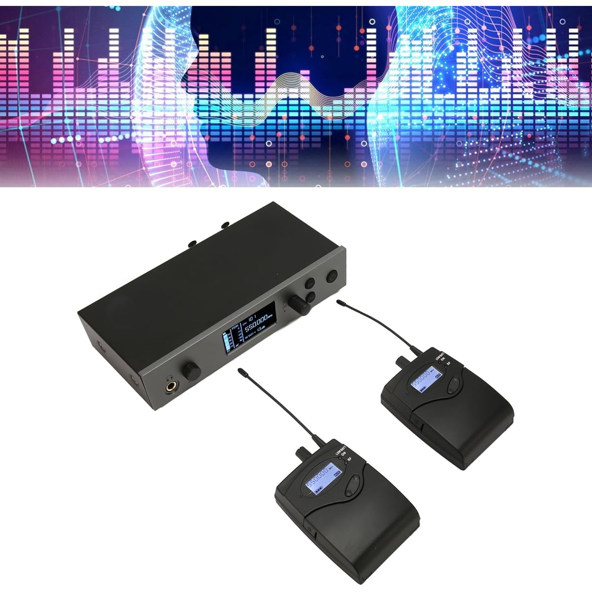 Wireless Earphone Monitor System, Metal Housing, Professional Long Range Single Channel UHF for Live Studio Performance (US Plug 110V (400W)
