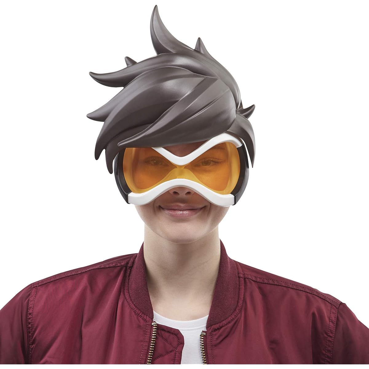 Hasbro E6882 Overwatch Tracer Roleplay Mask with Detachable Hair Accessory - Blizzard Video Game Character