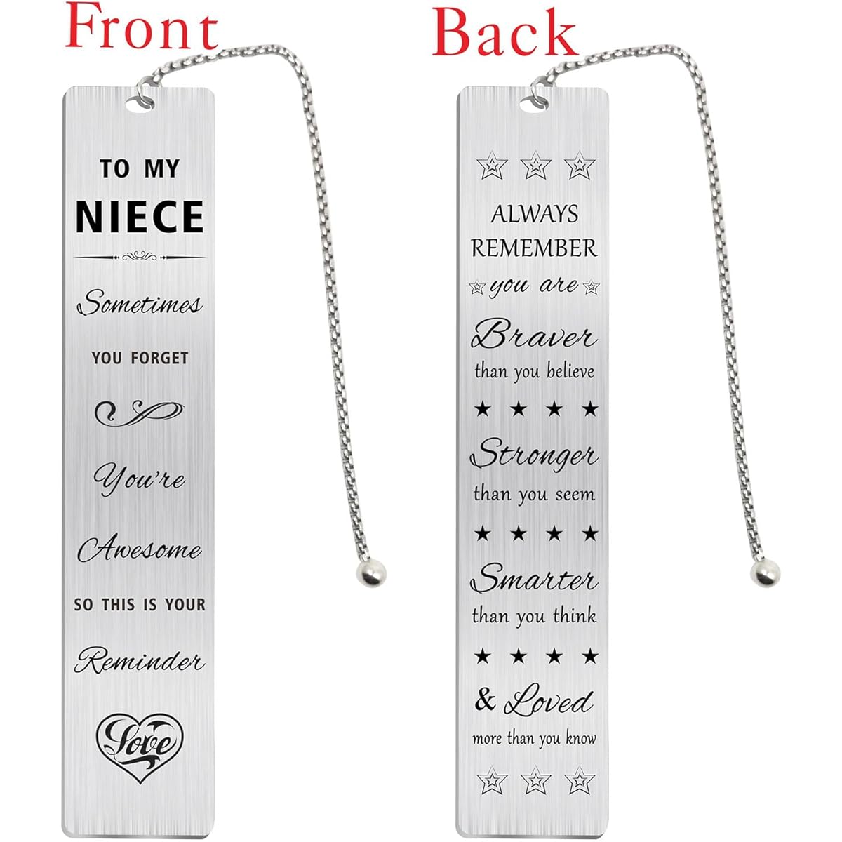 Jzxwan Niece Gift from Aunt Personalized Birthday Graduation Gift for Niece "Sometimes You Forget You're Awesome Bookmark for Niece I Love My Favorite Niece Present"