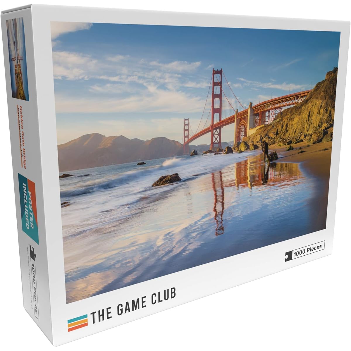 The Game Club - Golden Gate Bridge - 1000 Piece Jigsaw Puzzle - Unique Puzzle of San Francisco Bay, California - Fun Challenge for Adults, Teens and Kids