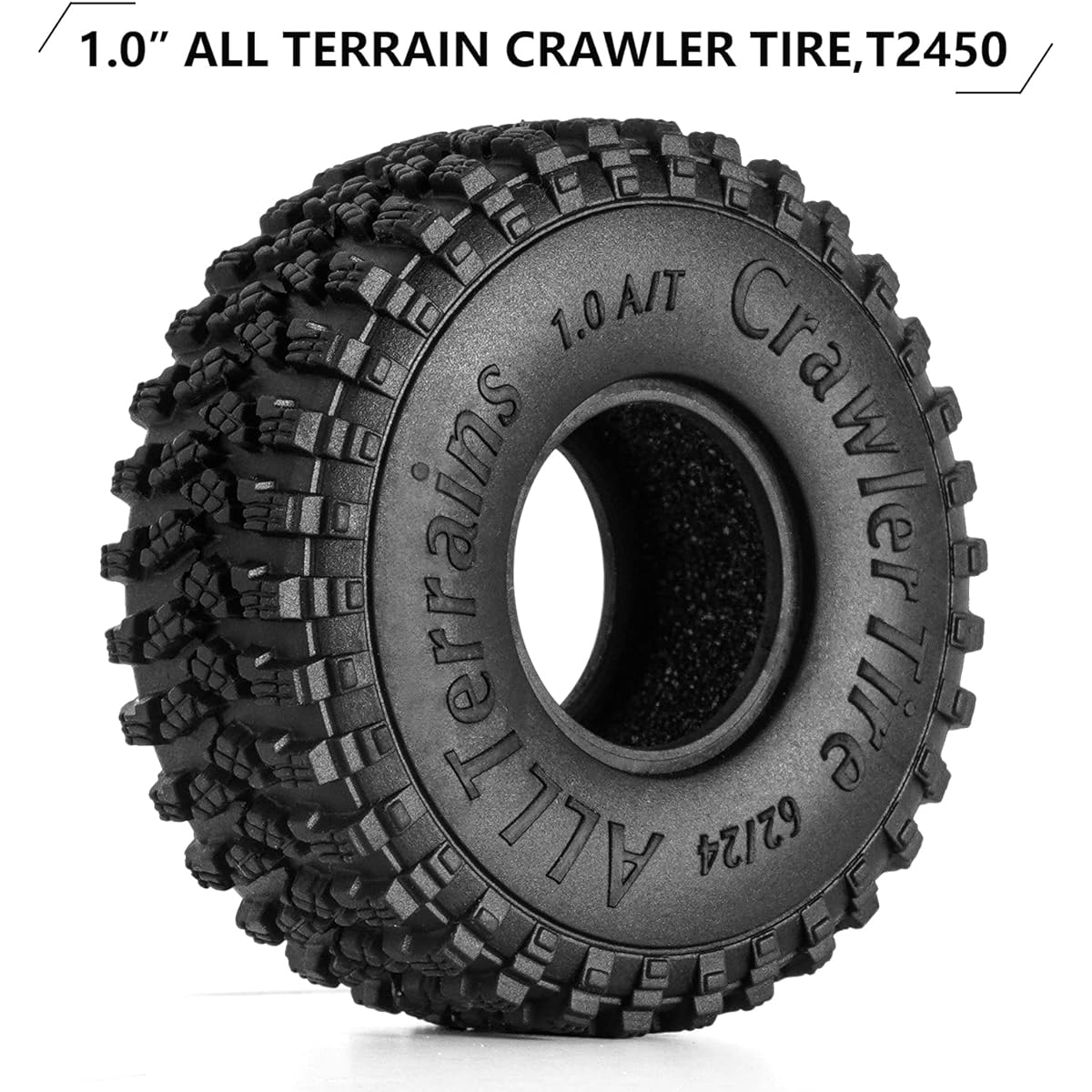 INJORA 1.0 Tire - S4 All Terrain Crawler Tire Axial AX24 SCX24 FCX24 Enduro24 Enduro24 Upgrade Parts 62*24mm T2450
