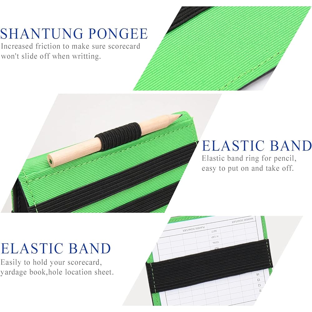 big teeth Golf Scorecard Holder Scorecard Case Scorecard Cover Scorebook Cover High Quality Synthetic Leather Clover Embroidery (Black)