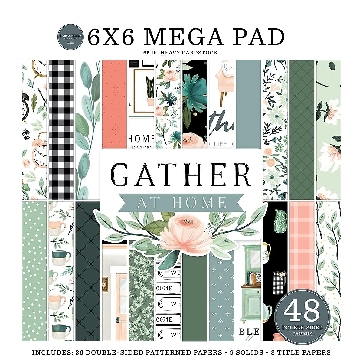 Carta Bella Double-Sided Mega Paper Pad 6"X6" 48/Pkg-Gather At Home -GH143031