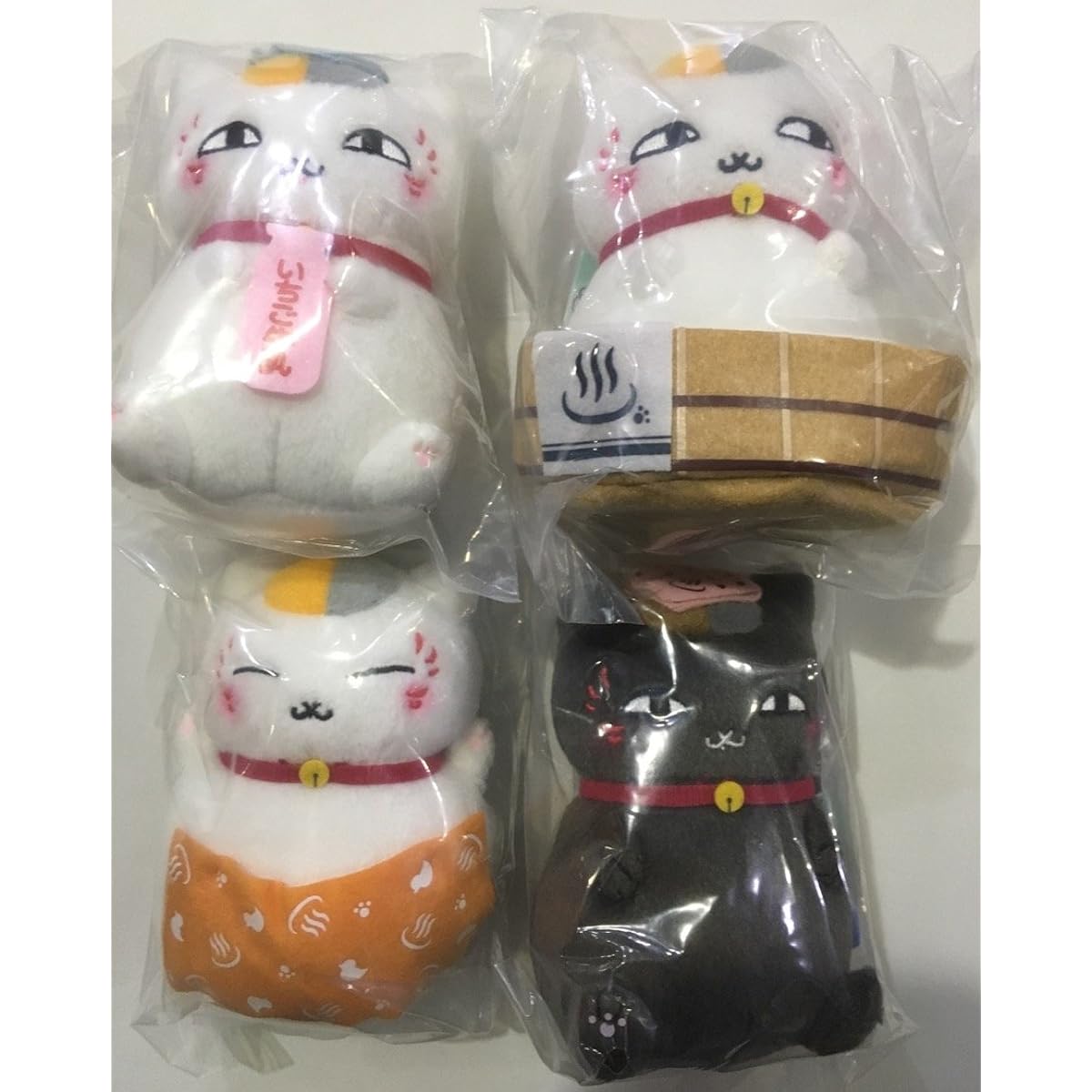 Natsume's Book of Friends Nyanko News Plush Toy Nyanko Sensei and the Relaxing Steamy Hot Springs Set of 4