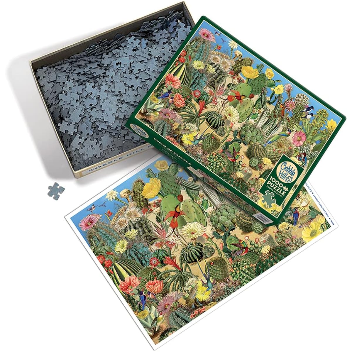 Cobble Hill 1000 Piece Puzzle Cactus Garden with Sample Poster