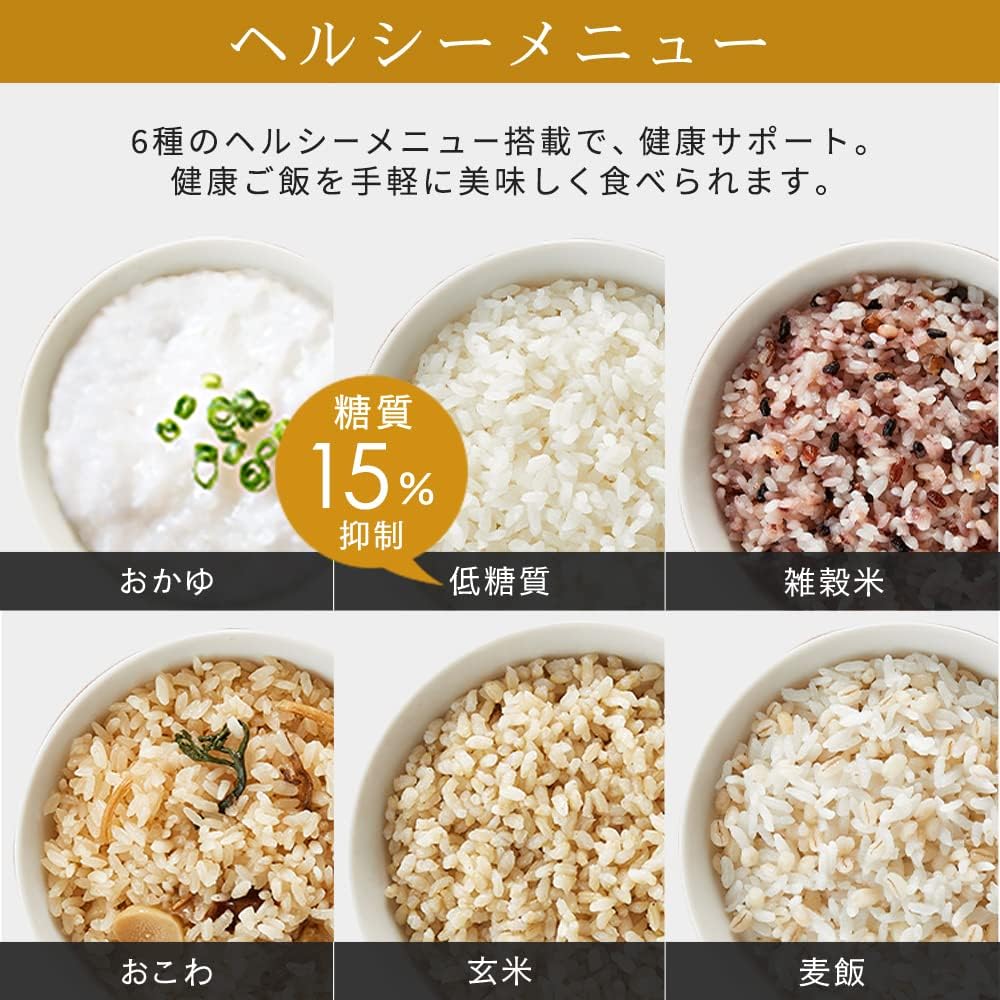 Iris Ohyama IH Rice Cooker 5.5 Cups IH Type 50 Different Types of Cooking Function Extra Thick Cooker Healthy Menu Low Temperature Cooking Function Bread/Cake Function White RC-IL50-W
