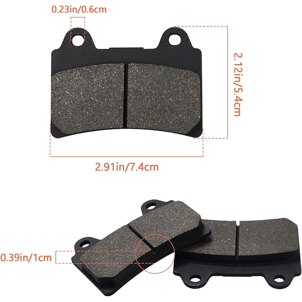 Cyleto Front and Rear Brake Pads for YAMAHA XV1700 Roadstar 1700 2004-2009 XV 1700 Road Star Midnight Silverado 2004 2005 2006 2007