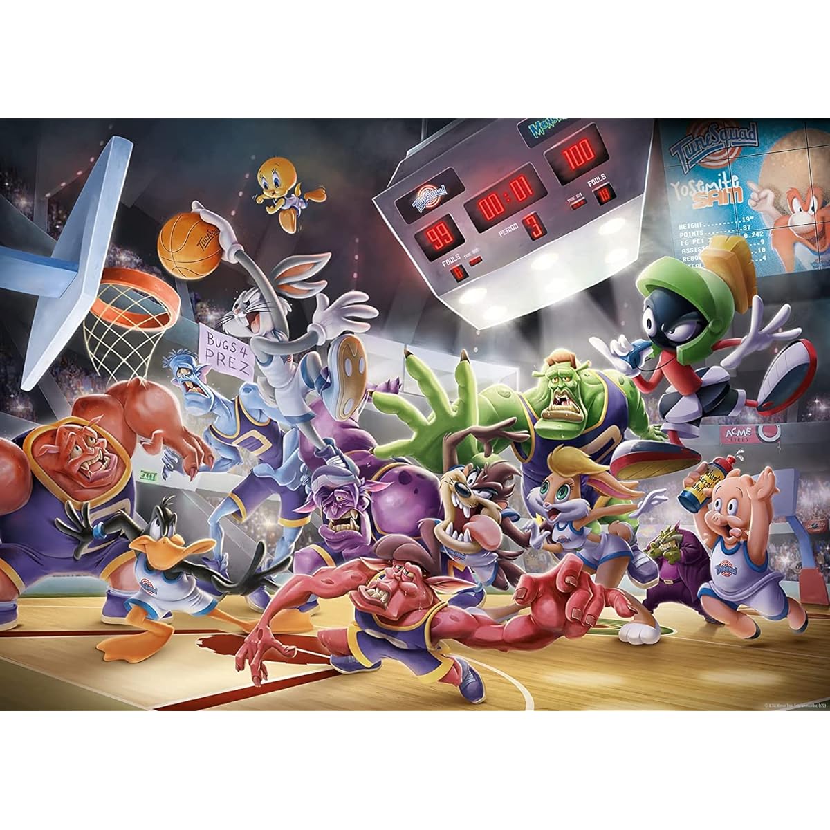 Ravensburger Space Jam: Final Dunk 1000 Piece Jigsaw Puzzle for Adults - 16923 - Every Piece is Unique, SoftClick Technology Means Pieces Fit Perfectly