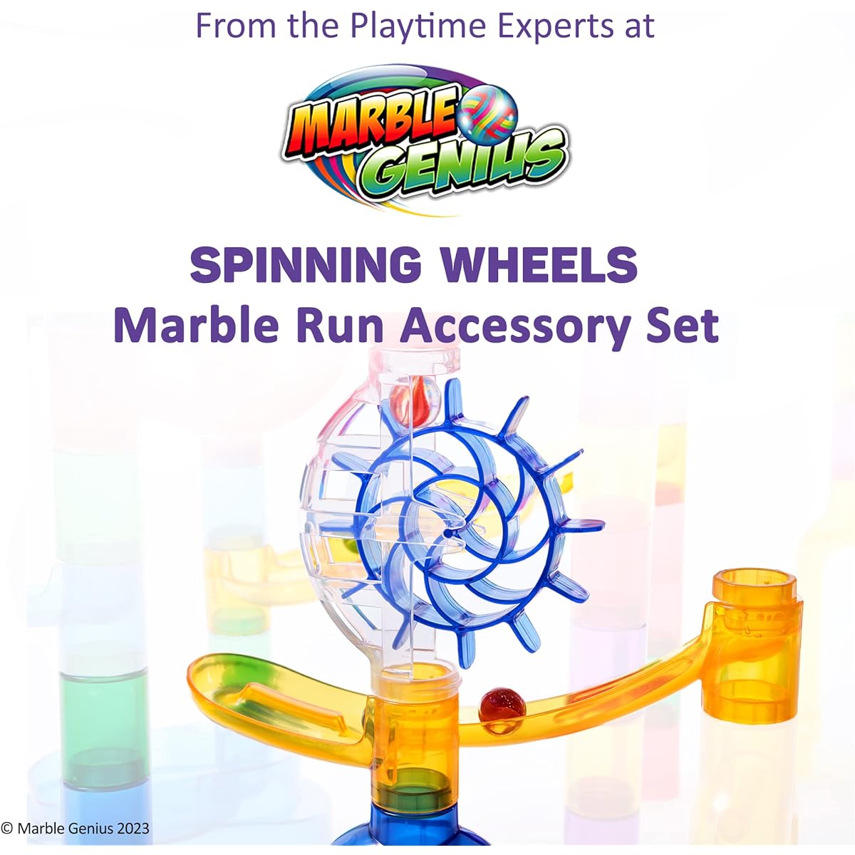 Marble Genius Spinning Wheels - Marble Run Accessory Add-On Set (5 pcs)