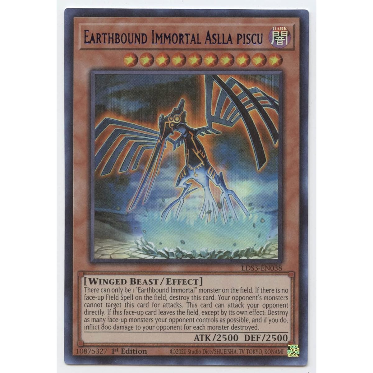 Earthbound Immortal Asura Pisk (Blue) - LDS3-EN038 - Ultra Rare - 1st Edition