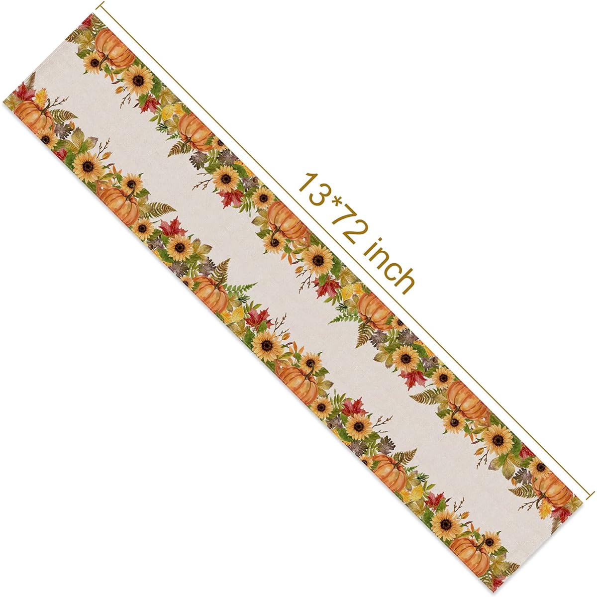 Vohado Pumpkin Sunflower Fall Table Runner Burlap Linen Maple Leaf Autumn Kitchen Dining Home Farmhouse Holiday Party Decorations