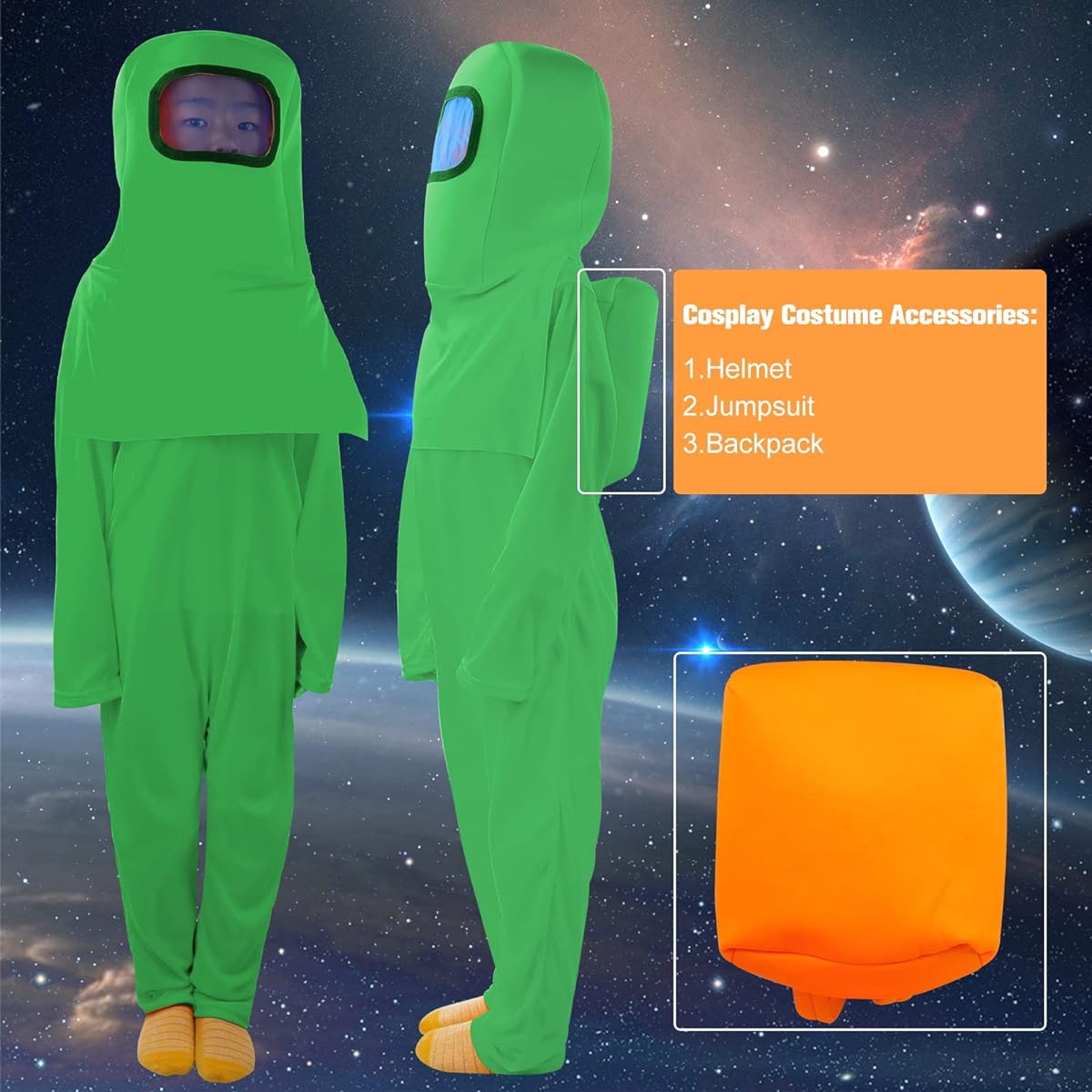Tinabless Astronaut Game Jumpsuit Cosplay Costume for Boys Girls Halloween Christmas Party