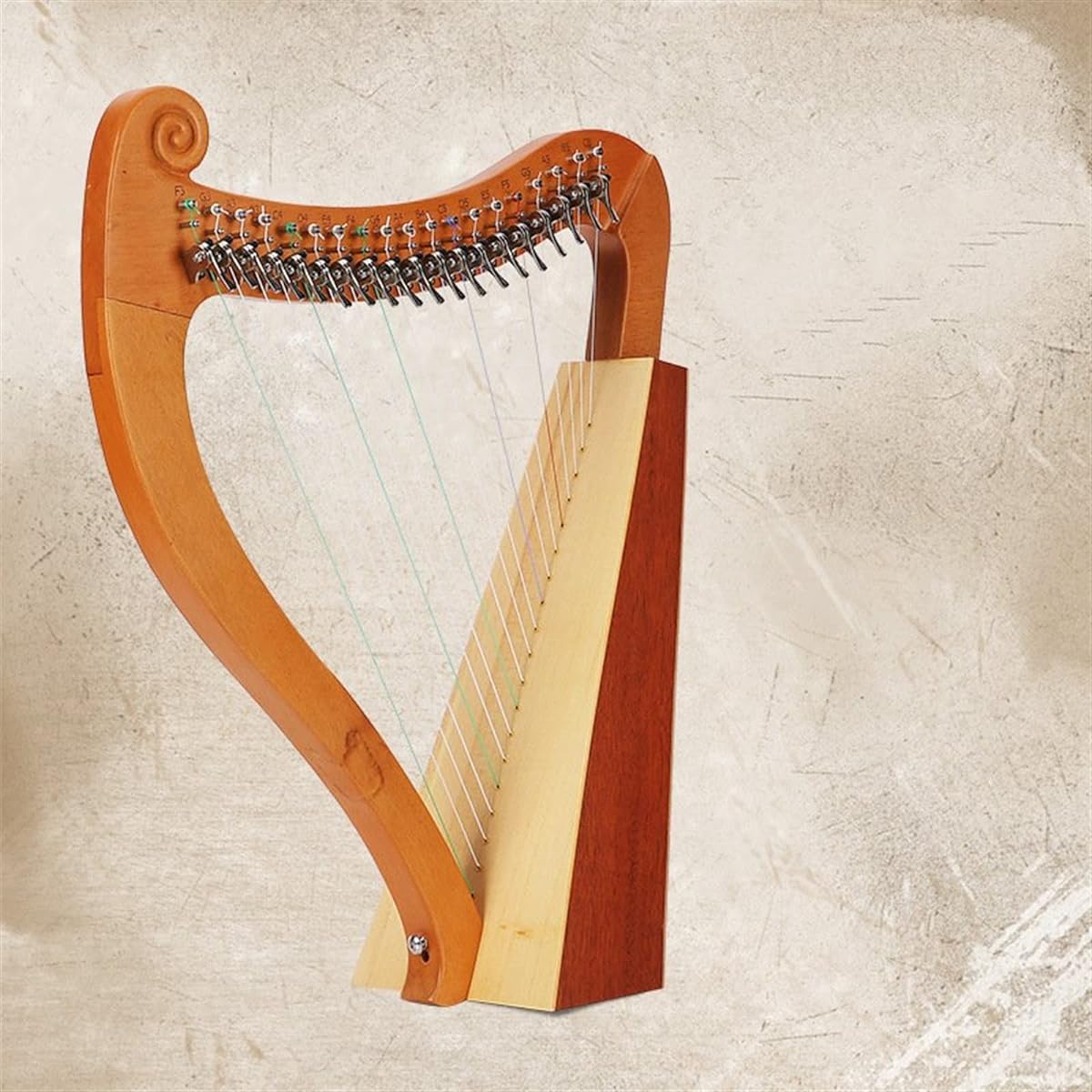 WowZza Harp 19 Strings 15 Tone Small Harp Lyre Harp Stringed Instrument Lyre Harp for Beginners/6 19 Strings