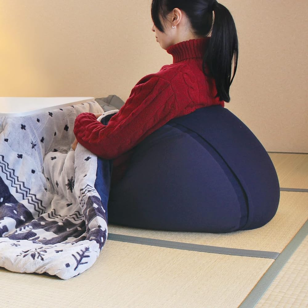 MOGU triangular fit seat button body (with cover) brown, floor cushion, cushion, brown, approx. 58 x 58 x 26 cm