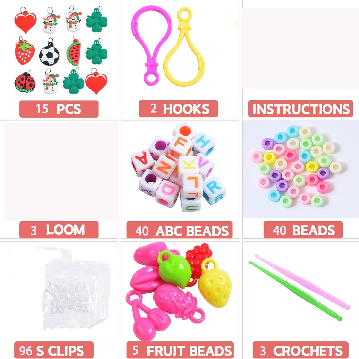 2200+ Rubber Band Bracelet Kit, Loom Bracelet Making Kit for Kids, Rubber Band Refill Loom Set, Loom Band Kit, Friendship Bracelets, Creativity for Girls, Birthday Gift Kit