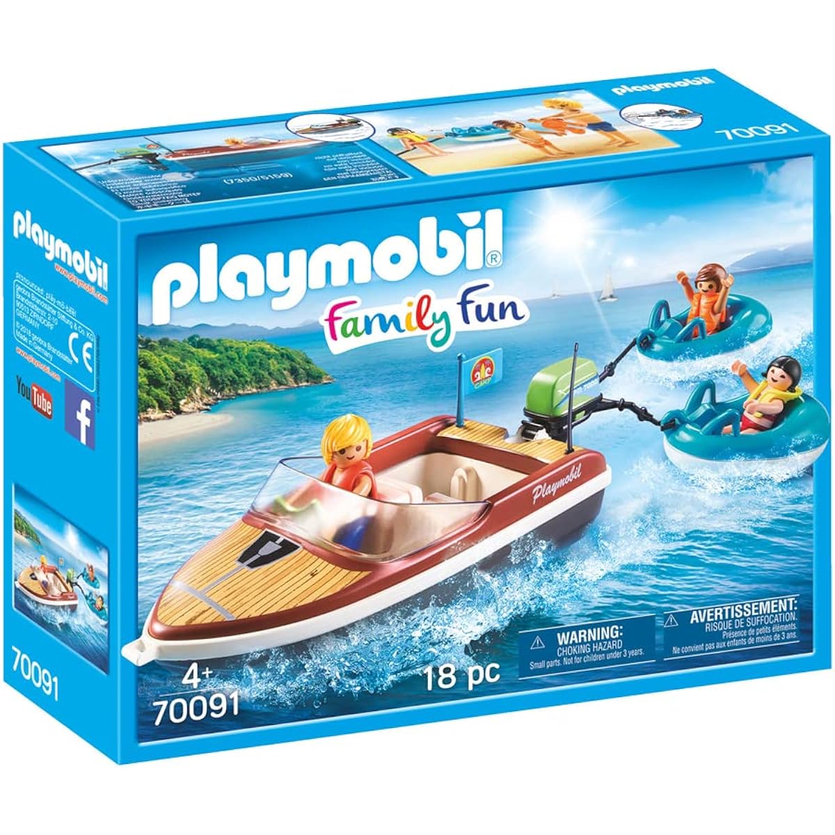 Playmobil - Camping: Speedboat with Tube Riders