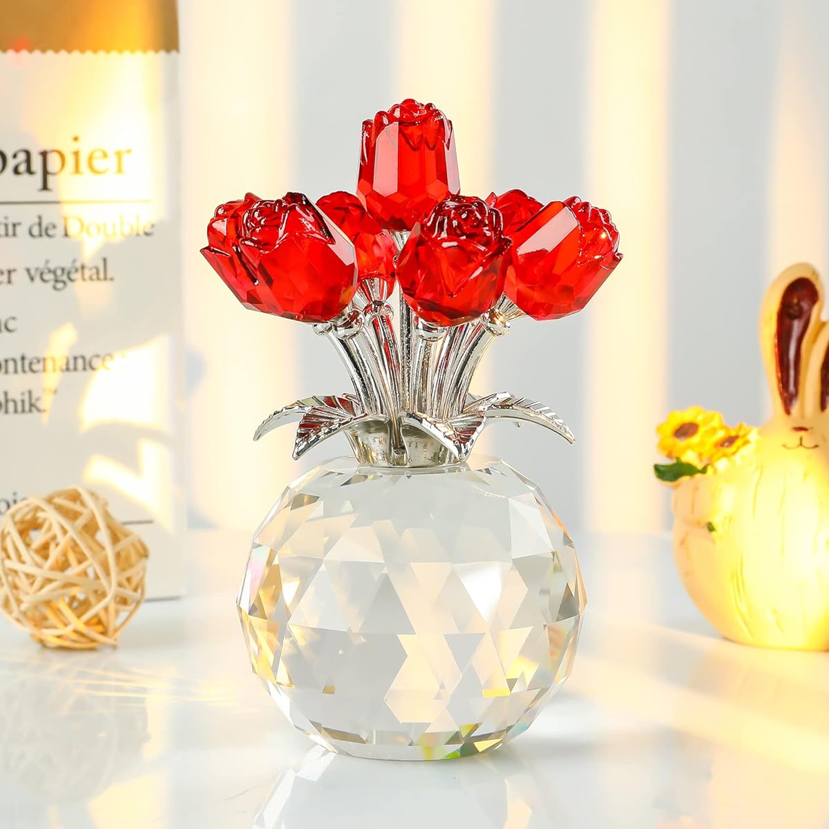 Red rose figurine ornament.