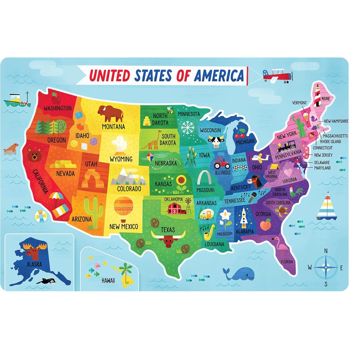 Buffalo Games - Little Buffalo - Learning & Education - Floor Puzzle USA Ages 4+