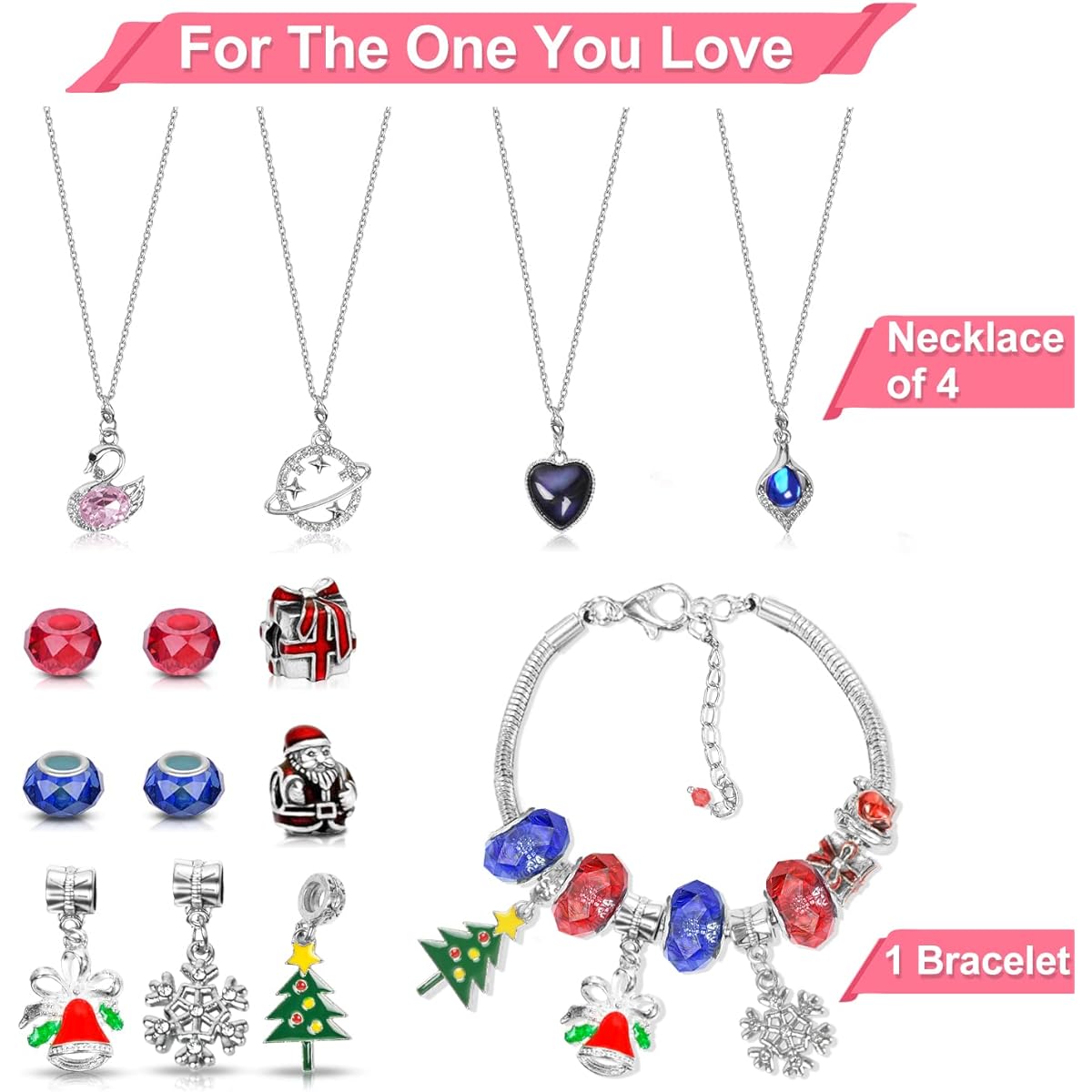 Jewelry Advent Calendar 2023 for Women Temperature Sensing Pendant Christmas Countdown Calendar 24 Days Charm Bracelet Necklace Ring Earrings Christmas Surprise Gift for Wife Mother Adult Girls