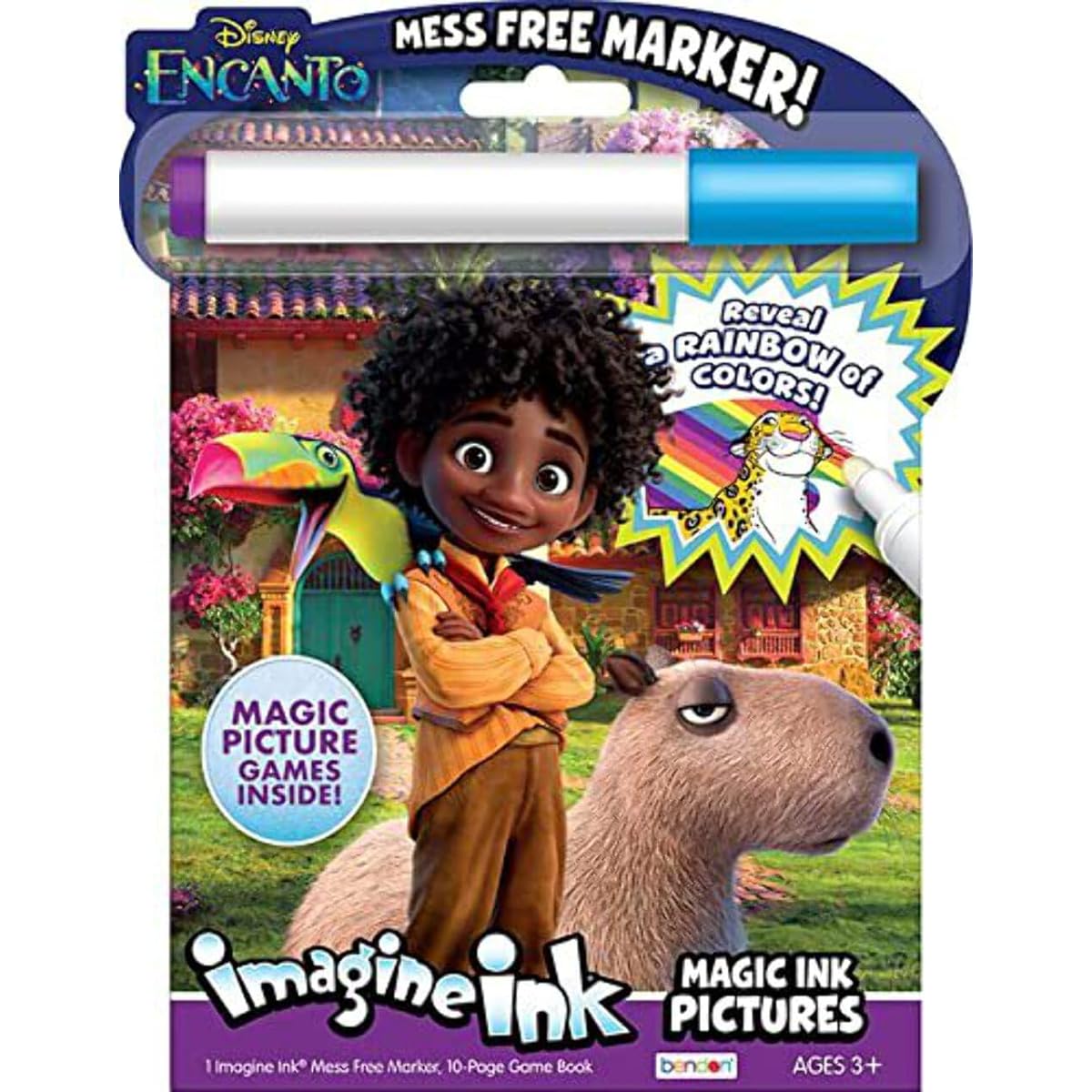 Bendon Encanto Imagine Ink Magic Ink Drawing and Game Book with No-Mess Markers