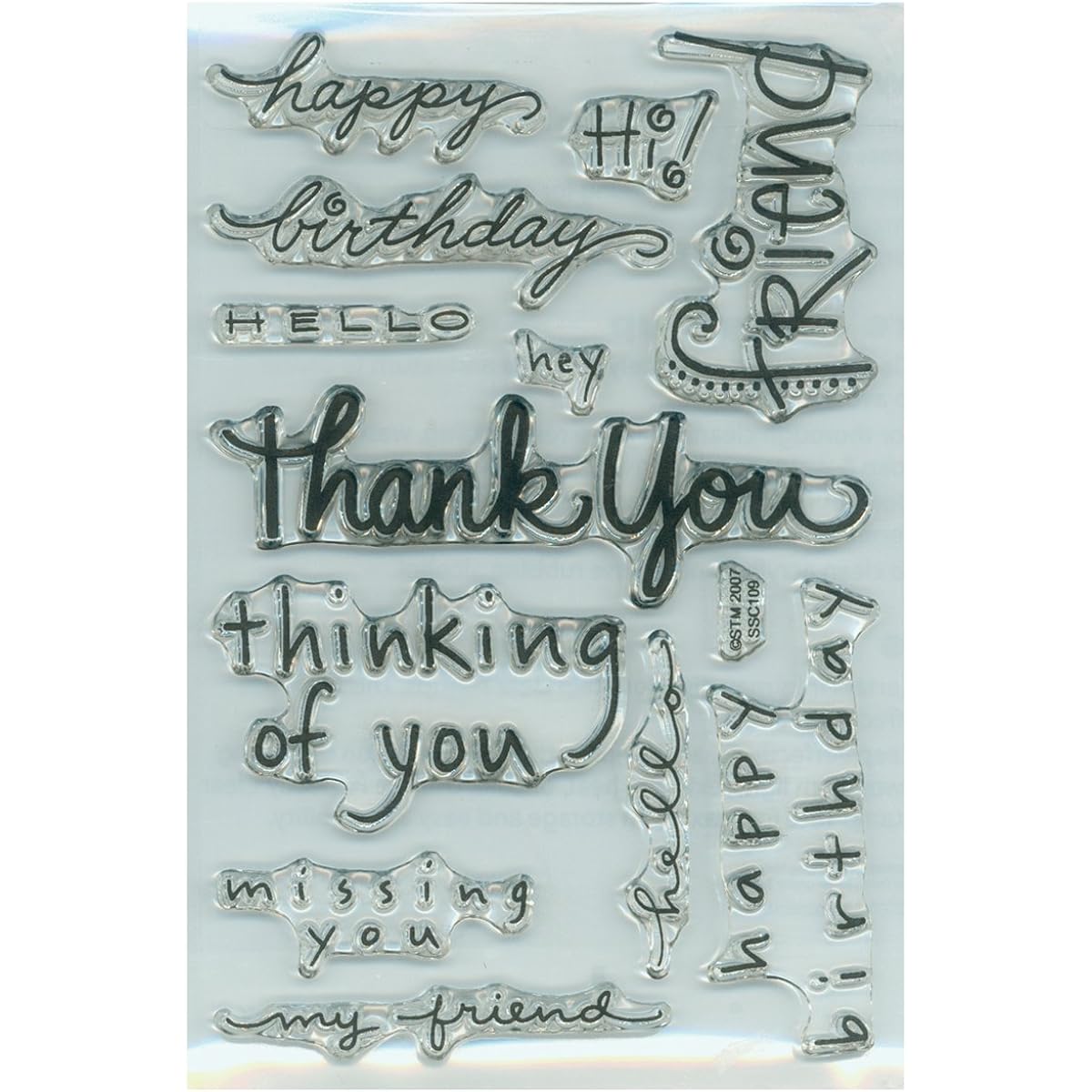 Stampendous Completely Clear Stamp 4" x 6" Sheet Happy Message