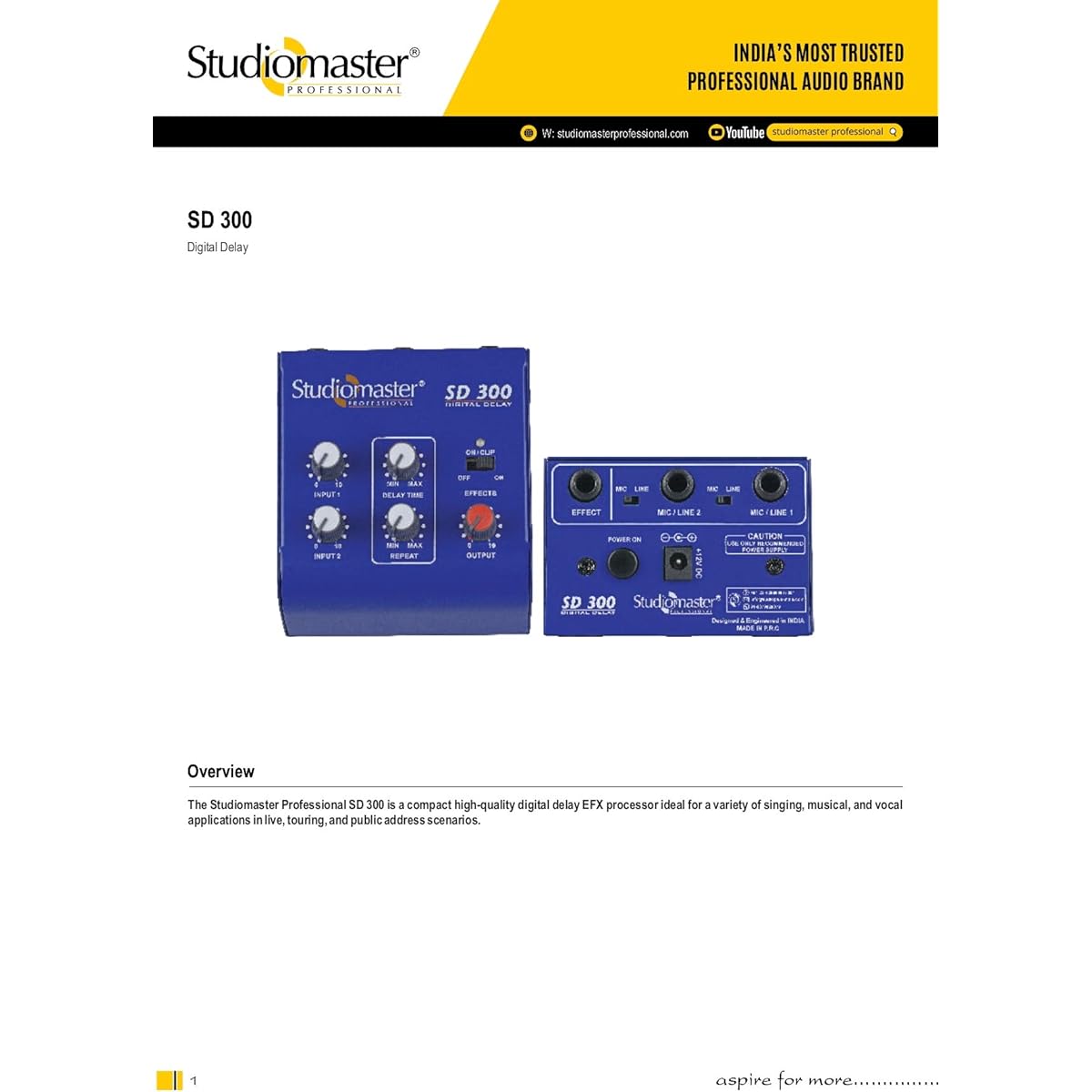 Studiomaster SD 300 with Eco/Delay Digital Sound Mixer