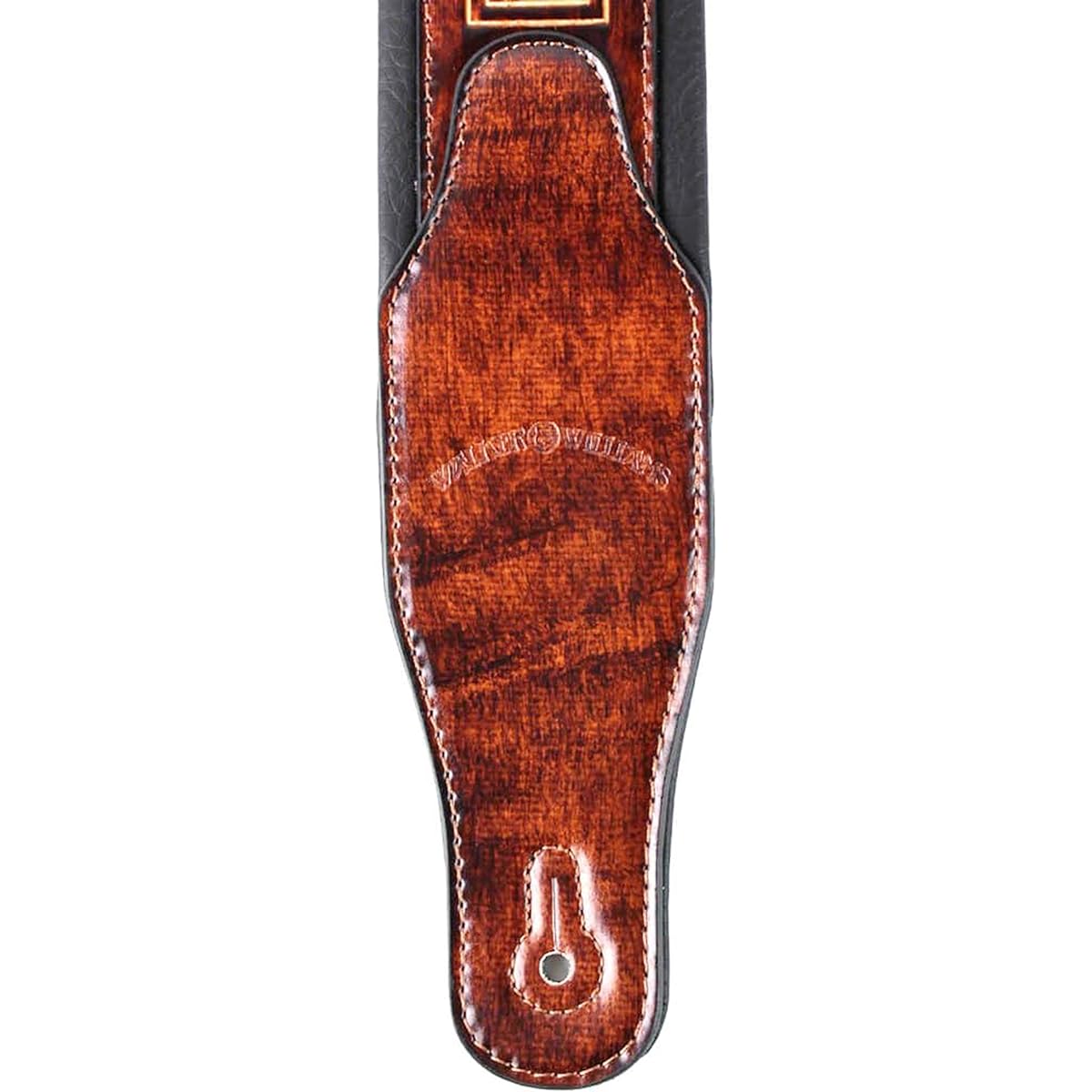 Walker & Williams GB-181 Bourbon Brown Brushed Celtic Braid Design Padded Strap