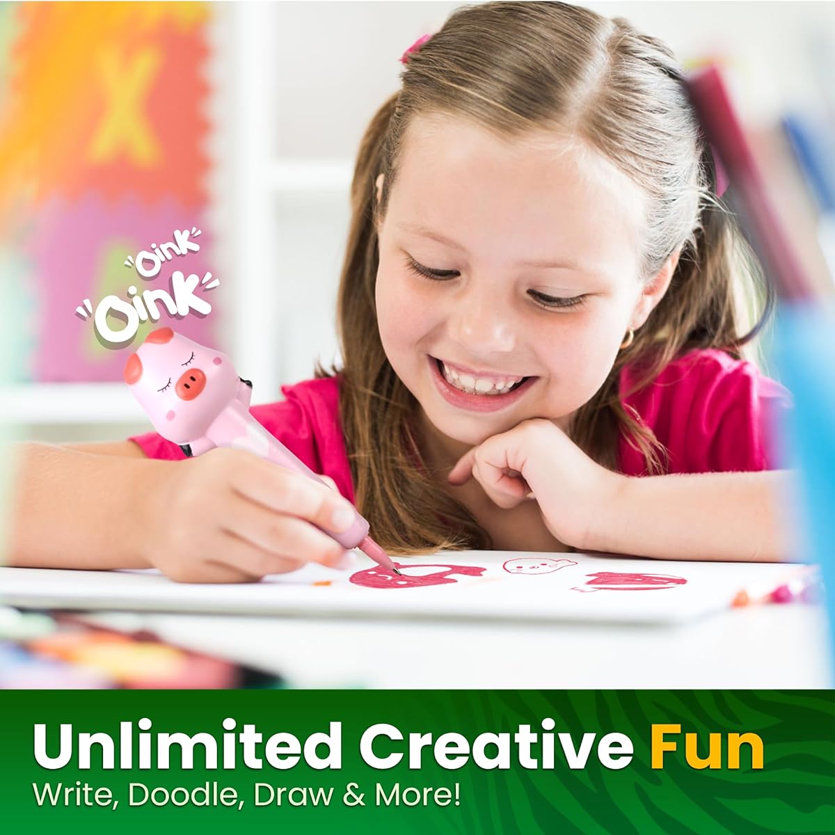 BUNMO Squeeze Pens 12 Pack | Cute and Fun Pens for Kids | Creative Fun | Great Stress Relief | Stationery for Girls | Party Favors | Toys for Tweens